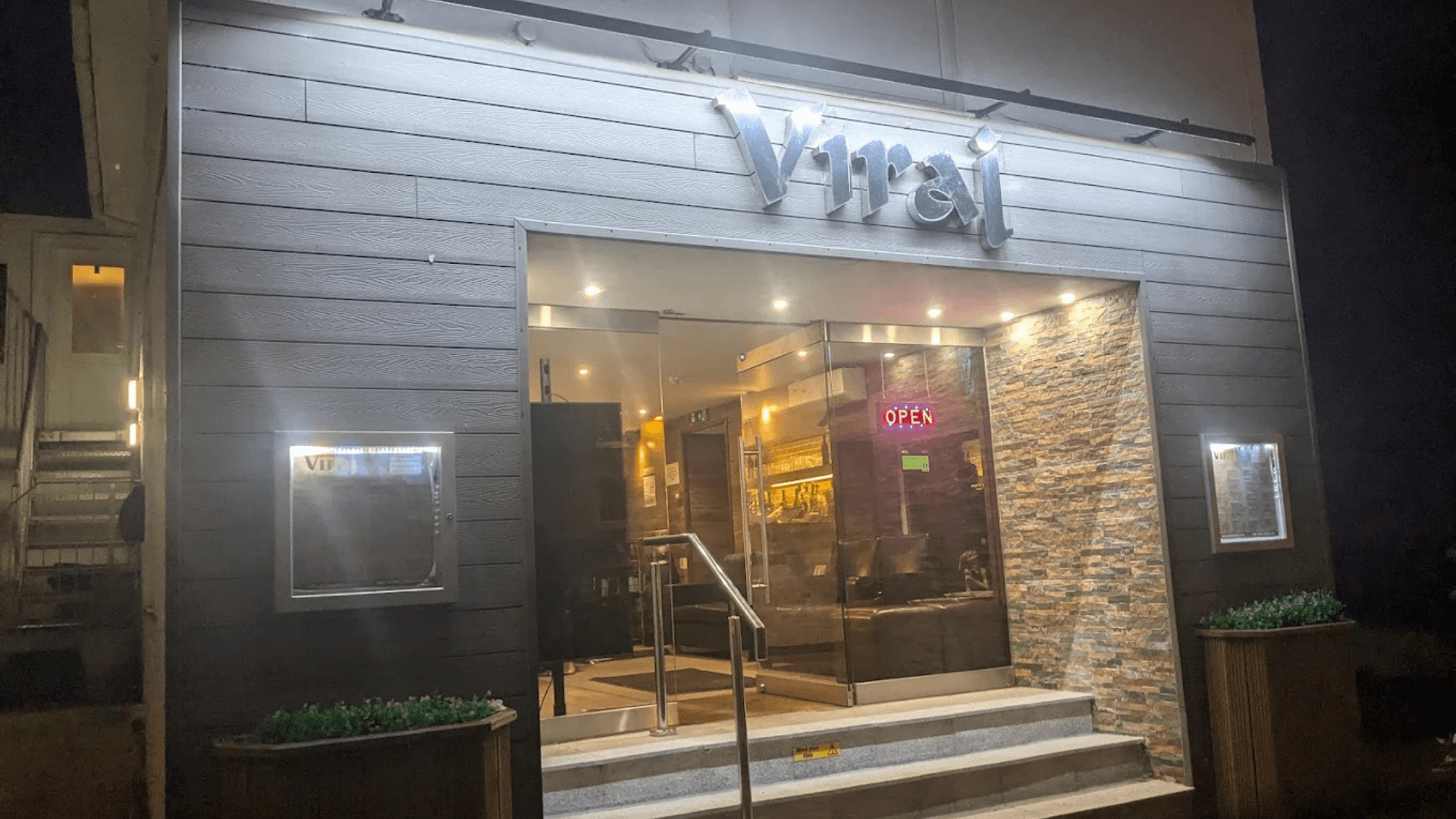 Exterior of the Viraj Indian Restaurant in Bodmin, Cornwall